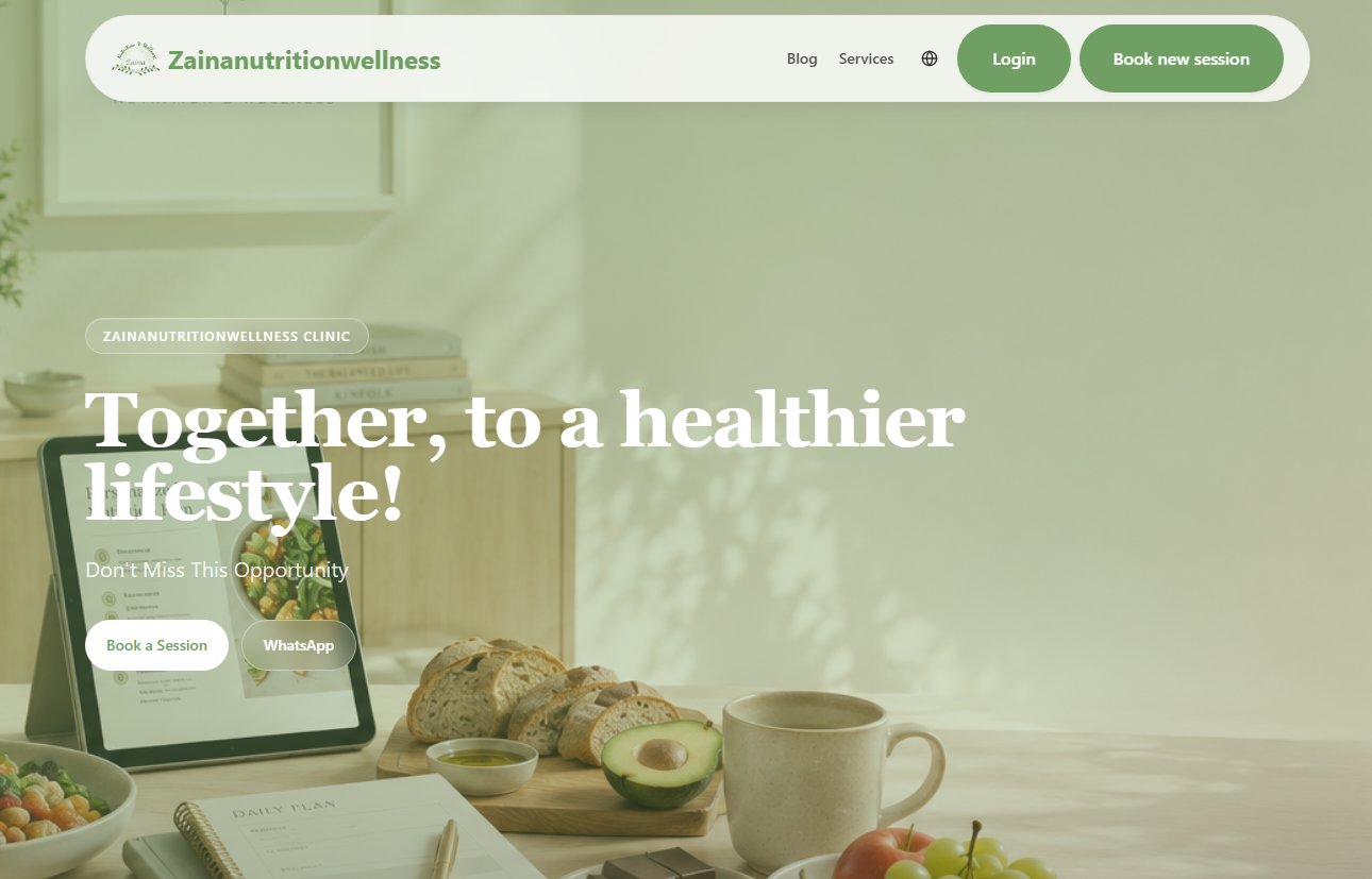 Zaina Nutrition Wellness platform preview